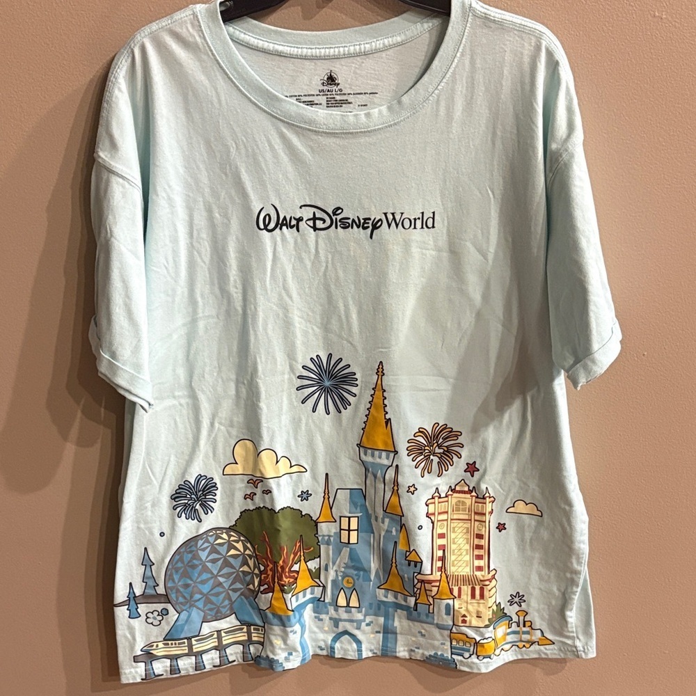 Disney Parks Walt Disney World Fireworks Park Castle T shirt unisex relaxed Lrg